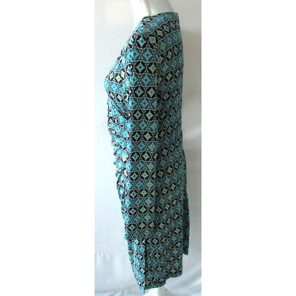 Calvin Klein Women's Multi Color Long Sleeve Stretch Zip Back Dress Size 10 - Picture 4 of 9